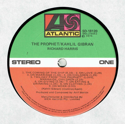 Kahlil Gibran* Featuring Richard Harris : The Prophet (LP, Album, Gat)