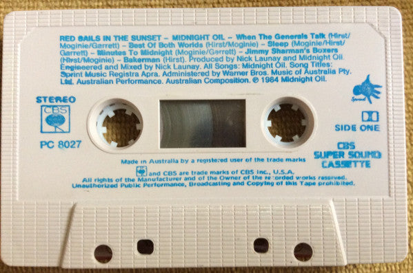 Midnight Oil : Red Sails In The Sunset (Cass)