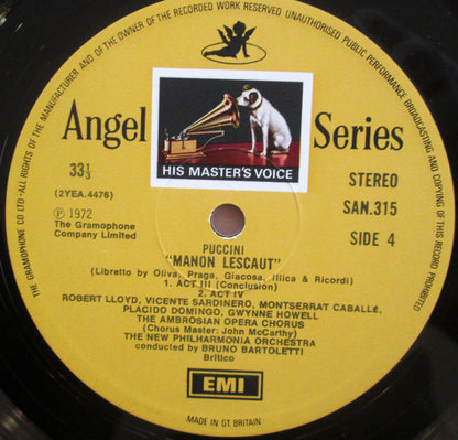 Giacomo Puccini / Montserrat Caballé / Placido Domingo : Manon Lescaut (2xLP, Album + Box)