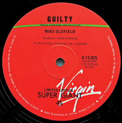 Mike Oldfield : Guilty (12", Single, Ltd, Pic)