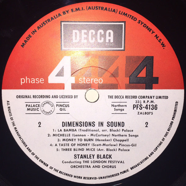 Stanley Black And London Festival Orchestra And London Festival Chorus : Dimensions In Sound (LP, Album)