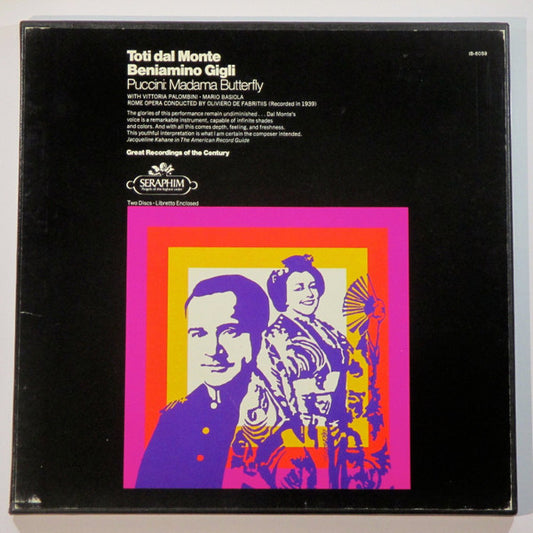 Giacomo Puccini, Oliviero De Fabritiis, Beniamino Gigli, Toti Dal Monte : Madama Butterfly (2xLP, Mono + Box)