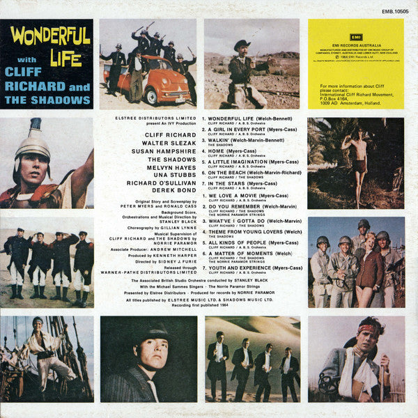Cliff Richard & The Shadows : Wonderful Life (LP, Album, Mono, RE)