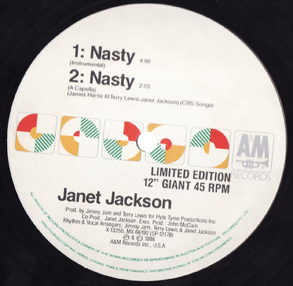 Janet Jackson : Nasty (12", Single, Ltd)
