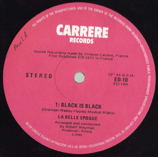 Belle Epoque : Black Is Black (12")