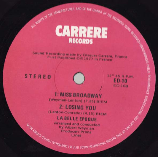 Belle Epoque : Black Is Black (12")