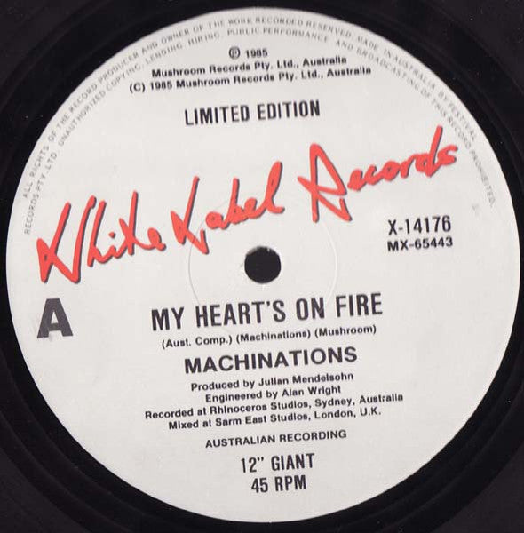 Machinations : My Heart's On Fire (12", Ltd)