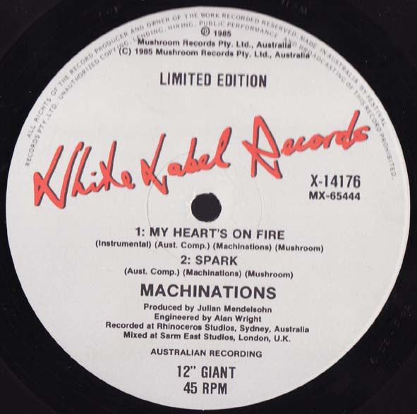 Machinations : My Heart's On Fire (12", Ltd)