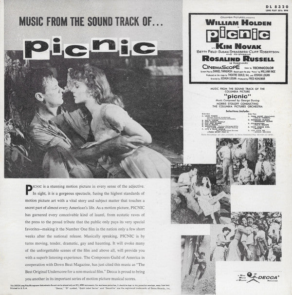 Morris Stoloff Conducting The Columbia Pictures Orchestra : Music From The Sound Track Of The Columbia Picture "Picnic" (LP, Album, Glo)