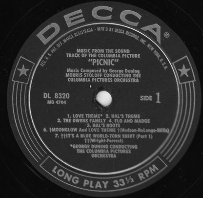 Morris Stoloff Conducting The Columbia Pictures Orchestra : Music From The Sound Track Of The Columbia Picture "Picnic" (LP, Album, Glo)