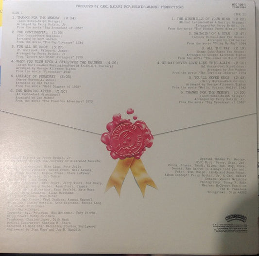 Maureen McGovern : Academy Award Performance (LP, Album)