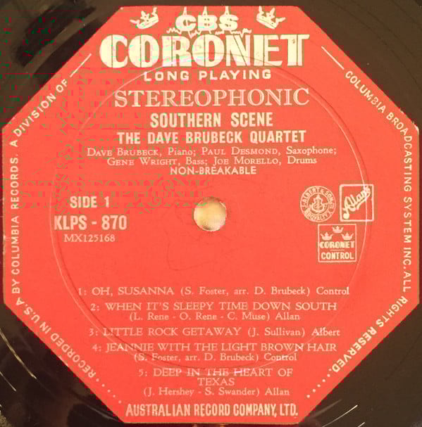 The Dave Brubeck Quartet, The Dave Brubeck Trio And The Dave Brubeck Duo : Southern Scene (LP, Album)