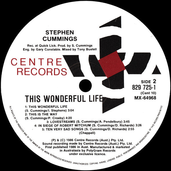 Stephen Cummings : This Wonderful Life (LP, Album)