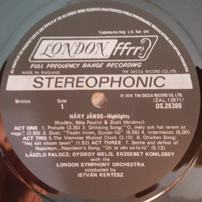 Zoltán Kodály, István Kertész : Hary Janos Highlights (LP, RE)