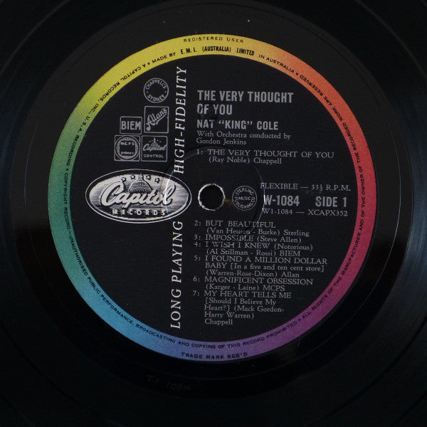 Nat King Cole, Gordon Jenkins And His Orchestra : The Very Thought Of You (LP, Album, Mono)