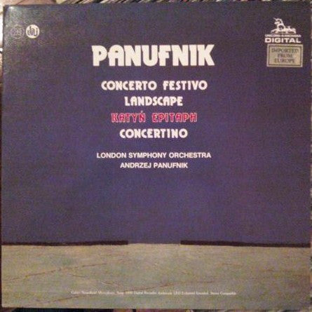 Andrzej Panufnik, London Symphony Orchestra : Concerto Festivo / Landscape / Katyń Epitaph / Concertino (LP, Amb)