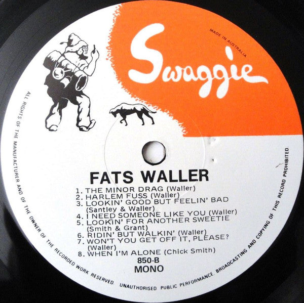 Fats Waller : Fats Waller 1927-1929 (LP, Album, Comp, Mono, RE)