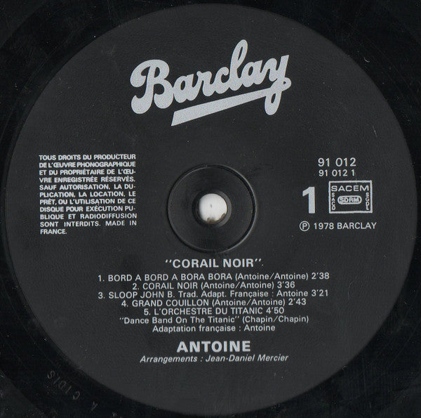 Antoine (2) : Corail Noir - Les Nouvelles Elucubrations (LP, Album)