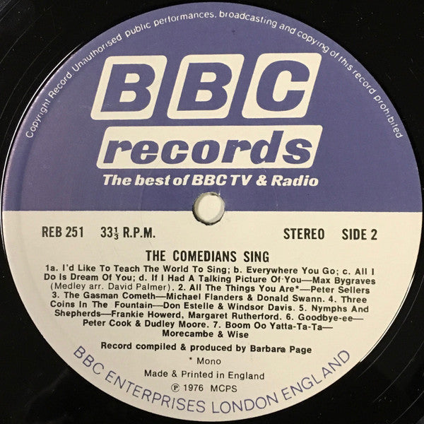 Various : The Comedians Sing (LP, Comp, Mono)