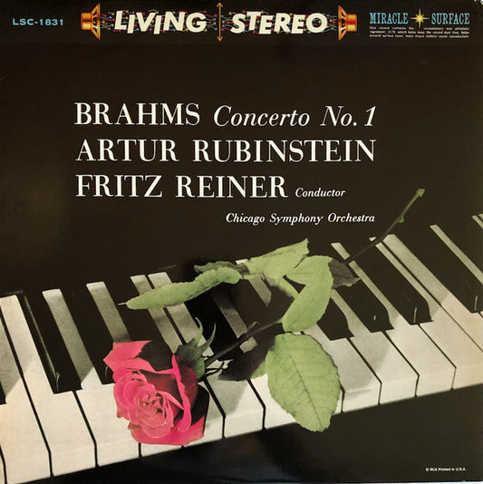 Johannes Brahms, Arthur Rubinstein, Fritz Reiner, Chicago Symphony Orchestra : Concerto No. 1 In D Minor, Op. 15 (LP, RE, RM, 180)