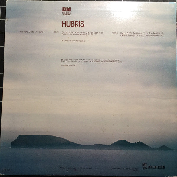 Richard Beirach : Hubris (LP, Album)