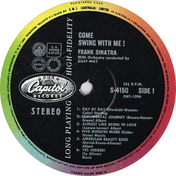 Frank Sinatra : Come Swing With Me! (LP, Album, Club, RE)