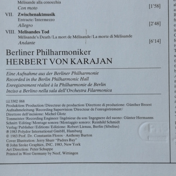 Edvard Grieg, Jean Sibelius, Berliner Philharmoniker, Herbert von Karajan : Peer Gynt Suites 1 & 2 / Pelléas Et Mélisande (LP, Album)