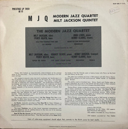 Modern Jazz Quartet* / Milt Jackson Quintet : MJQ (LP, Comp, RE)