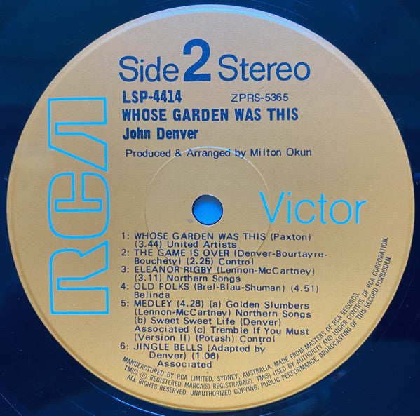 John Denver : Whose Garden Was This (LP, Album)
