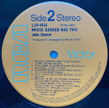 John Denver : Whose Garden Was This (LP, Album)