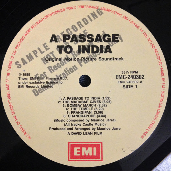 Maurice Jarre : A Passage To India (Original Motion Picture Soundtrack) (LP, Album)