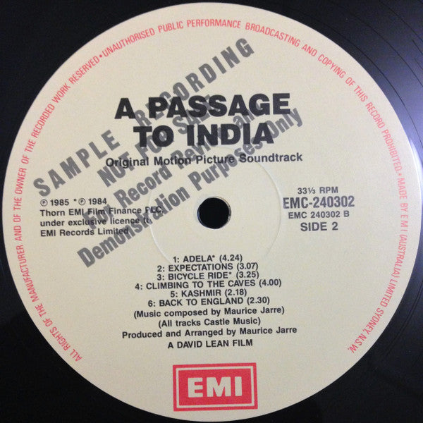 Maurice Jarre : A Passage To India (Original Motion Picture Soundtrack) (LP, Album)