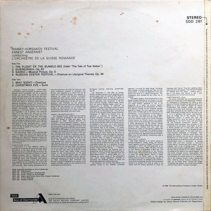 Rimsky-Korsakov*, Ernest Ansermet, L'Orchestre De La Suisse Romande : Rimsky-Korsakov Festival (LP, Comp)