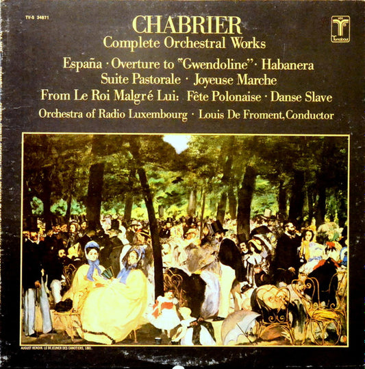 Emmanuel Chabrier, Louis De Froment, Orchestra Of Radio Luxembourg : Complete Orchestral Works (LP, Quad)