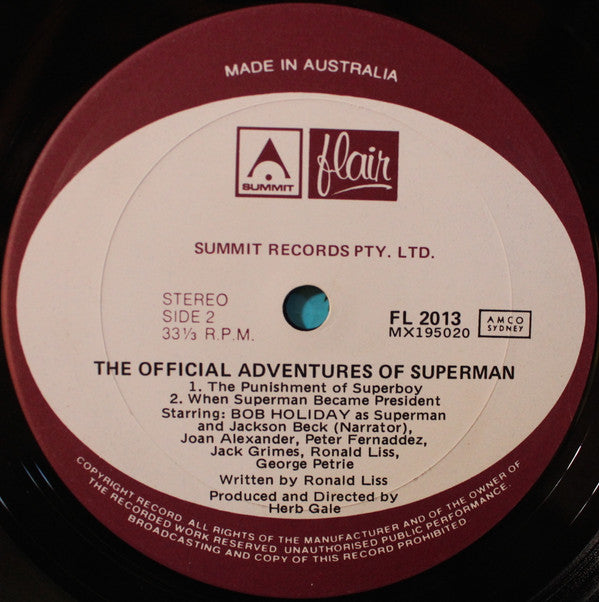 Unknown Artist : The Official Adventures Of Superman (LP)