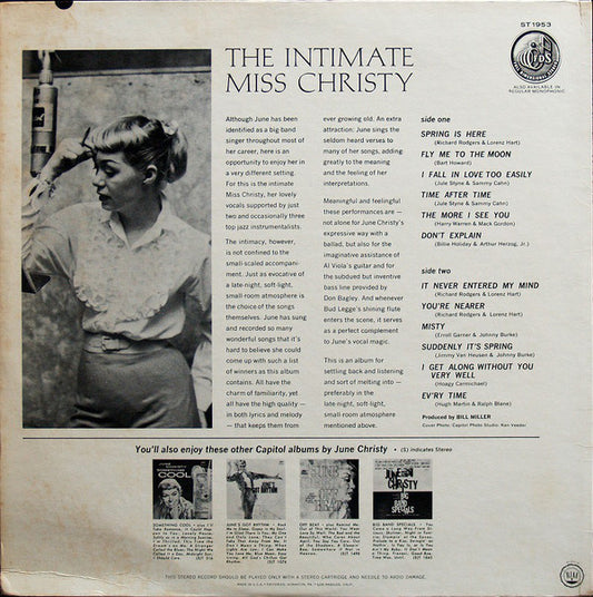 June Christy : The Intimate Miss Christy (LP, Scr)