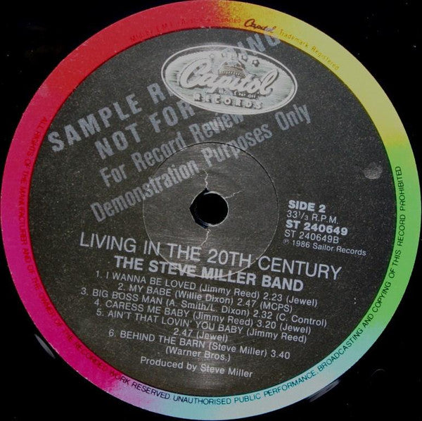 Steve Miller Band : Living In The 20th Century (LP, Album)