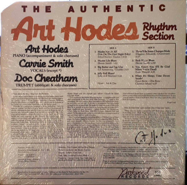 Art Hodes : The Authentic Art Hodes Rhythm Section  (LP)