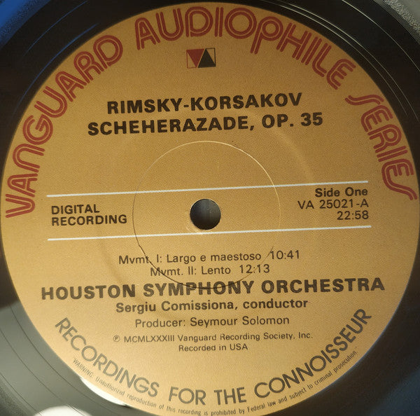 Nikolai Rimsky-Korsakov, Sergiu Comissiona / Houston Symphony Orchestra : Scheherazade (LP, Album)