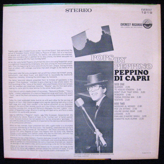 Peppino Di Capri : Pops By Peppino  (LP)