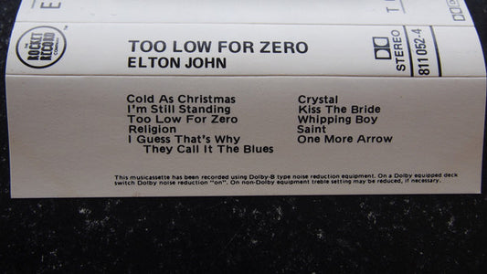 Elton John : Too Low For Zero (Cass, Album)