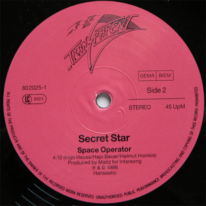Secret Star : I Need A Man (12", Maxi)