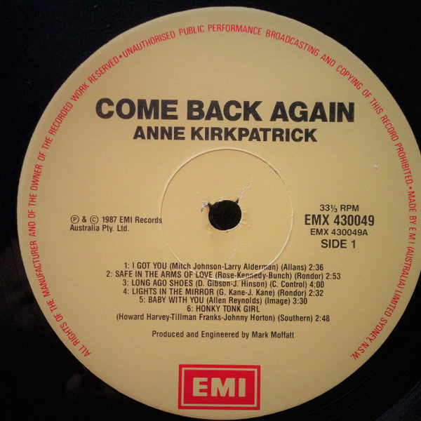 Anne Kirkpatrick : Come Back Again (LP, Album)
