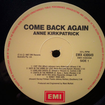 Anne Kirkpatrick : Come Back Again (LP, Album)
