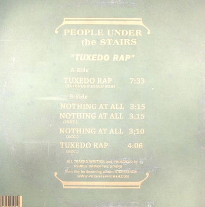 People Under The Stairs : Tuxedo Rap!!! (12", Single)