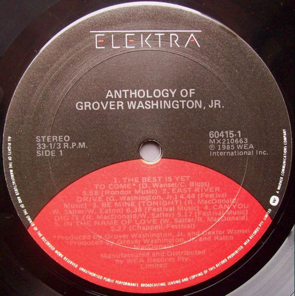 Grover Washington, Jr. : Anthology Of Grover Washington Jr. (LP, Comp)