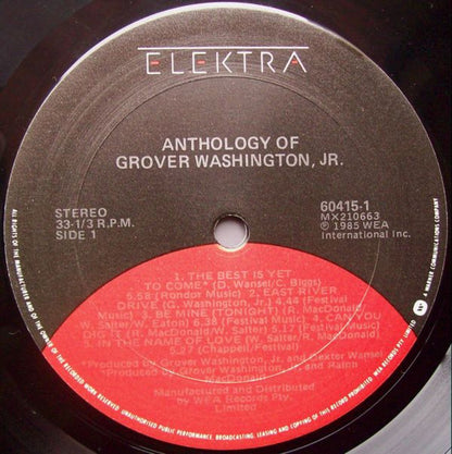Grover Washington, Jr. : Anthology Of Grover Washington Jr. (LP, Comp)