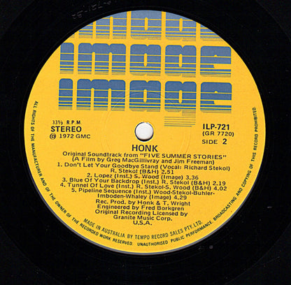 Honk (2) : The Original Sound Track From Five Summer Stories (LP, Album)