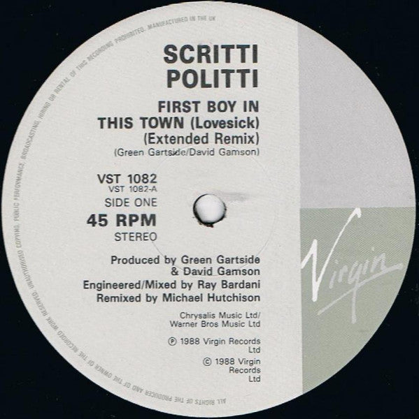 Scritti Politti : First Boy In This Town (Lovesick) (12", Single)
