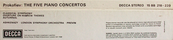 Sergei Prokofiev, London Symphony Orchestra, Vladimir Ashkenazy • André Previn : The Five Piano Concertos  (3xLP + Box)